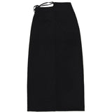 212-unbalance ribbon slit skirt (6564764844150)