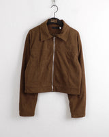Heelan corduroy golden collar crop blouson jacket