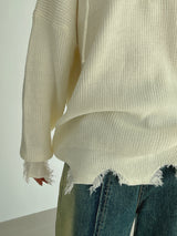 ダメージハーフジップアップフード/Damage Half Zip-Up Hood (3color)