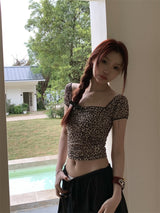 レオパードスクエア半袖Tシャツ