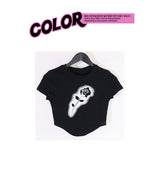 black rose crop T