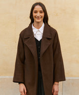 ウールブレンドローブコート/RCH wool blended robe coat brown