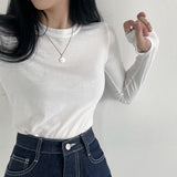 エクステンデッドスリーブラウンドネックTシャツ