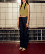 デタッチャブルストラップシャーリングパンツ / DETACHABLE STRAP SHIRRING PANTS (INDIGO BLUE)