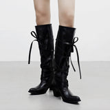 Cherot Ribbon Long Boots