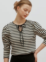 Ribbed  puff top - Ivory (6682209288310)
