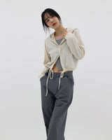 ウィットストリングフードカーディガン / Wit string hooded cardigan (3color)