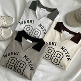 アーム配色カラースウェットシャツ/Arm Colored collar sweatshirt