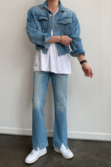 LOOKPINE LIN BLUE DENIM SET - JACKET (6690579185782)
