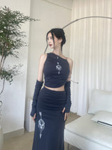 プリントロングスカート/758. Printing long sk (3color)