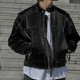 ASCLO Stitch Glossy Biker Jacket (3color)