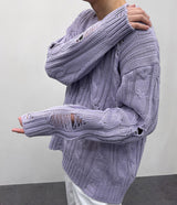 ウィステッドダメージニット/SK wisted damage knitwear (4 colors)
