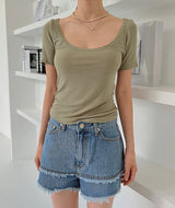 エンビーUネックTシャツ/Envy U-neck T-shirt (3color)