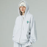 グラフィティプリンティングフードジップアップ/GRAFFITI PRINTING HOOD ZIP-UP-WHITE MELANGE