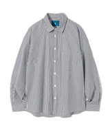 シアサッカーストライプシャツS89/Seersucker Stripe Shirt S89 Black