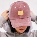 VA Square Pigment Label Ball Cap / Red Bean
