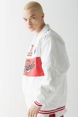 スポーティロゴカラーバーシティジャケット/BSR2223FWJK023 SPORTY LOGO COLLAR VARSITY JACKET WHITE