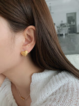 ハートマットピアス / [925silver] Lithumb heart matte earrings