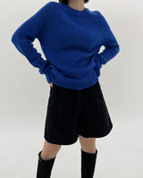 ブラックコーデュロイファイブピースショーツ / Black corduroy five-piece shorts
