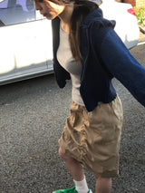 Arlo denim knit zip up