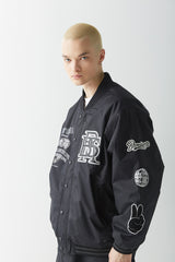 ロゴパッチバーシティジャケット/BSR2223FWJK020 DFR LOGO PATCH VARSITY JACKET BLACK