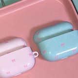 ビンテージリボンエアポッズケース / vintage ribbon airpods case (blue)