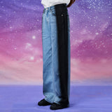 サイドペインティングワイドデニムパンツ / Side painting wide denim pants