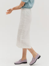 Crinkle slit skirt - White (6682466189430)