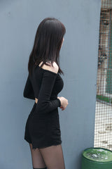 リングオフショルダークロップTシャツ / (5866) X Ring Off Shoulder Crop Tee