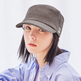 VA Square Stud Wool Bellboy Cap / Brown