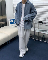 デニムオーバーサイズフィットシャツ/SI Denim Oversized Fit Shirt (2 colors)