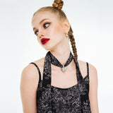 スリップドレス＆ペンダントマフラーセット / Slip Dress & Pendant Muffler Set [Black]