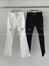 ベルトアクセントブーツカットパンツ