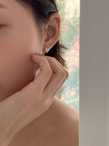 [92.5silver] cubic heart earrings