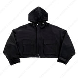 モノクロップフードジャンパー / CR Mono Cropp Hood Jumper (3 colors)