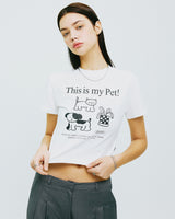 ディスイズマイペットクロップTシャツ/THIS IS MY PET CROP TSHIRT-WHITE