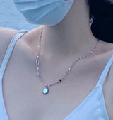 bjj ダブルサイドマザーオブパールオニキスコインビーズネックレス/bjj Double-sided mother-of-pearl onyx Coin Beads Necklace