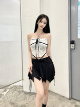 フリーストラップシャーリングミニスカートパンツ / 933. Free strap shirring mini sk-pt (2color)