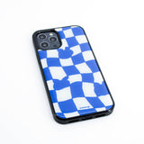 チェッカーボードエポキシアイフォンケース/CheckerBoard BLUE Epoxy Case
