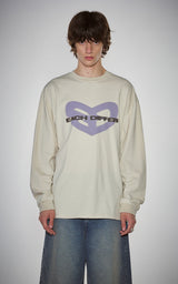  BLUR HEART LONG SLEEVE_BEIGE