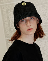 SM:]E DENIM ROUND BUCKETHAT BLACK (6691416178806)
