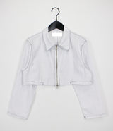 ステッチリネンクロップジャケット/Stitched Linen Crop Jacket (3color)