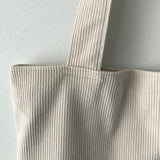 Corduroy simple line bag - ivory
