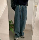 ストッパーポイントデニムワイドパンツ
