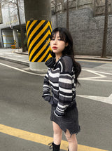 ストライプグランジクロップニット / stripe grunge crop knit