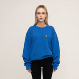 [UNISEX] Drawing Dot Embroidery Backlogo White Clip Sweatshirt (6655513329782)