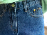 ワイドフィットロールアップチェックデニムパンツ/WIDE FIT ROLL-UP CHECK DENIM PANTS [6882]