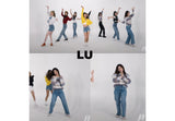 ワイドフィットベルトセットスリットデニムパンツ / SONG JI HYO, VIVIZ EUNHA, SISTAR HYRIN, EVERGLOW AISHA, NATURE LU, STAYC ISA, FROMIS_9 SAEROM WORNSEMI WIDE FIT BELT SET SLIT DENIM PANTS [6607]