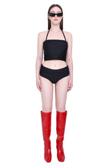 4ウェイマルチトリコットジャージスパンクロップチューブトップ/4-way multi tricot jersey span crop tube top (black)