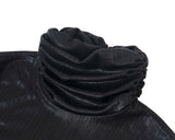 シャーリングネックTシャツ/Shirring Neck T-Shirt _ Black